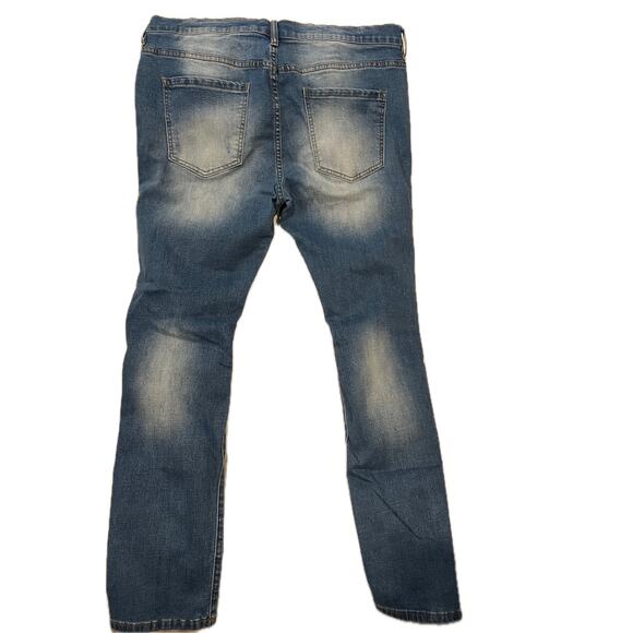 Fashion Nova Men Tapered Fit Distressed Jeans Mens 36x31 - Picture 2 of 4